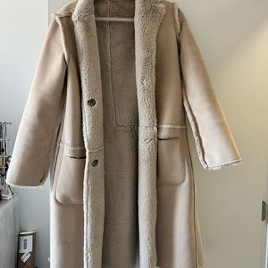 Fantastic condition reversible faux suede and shearling coat